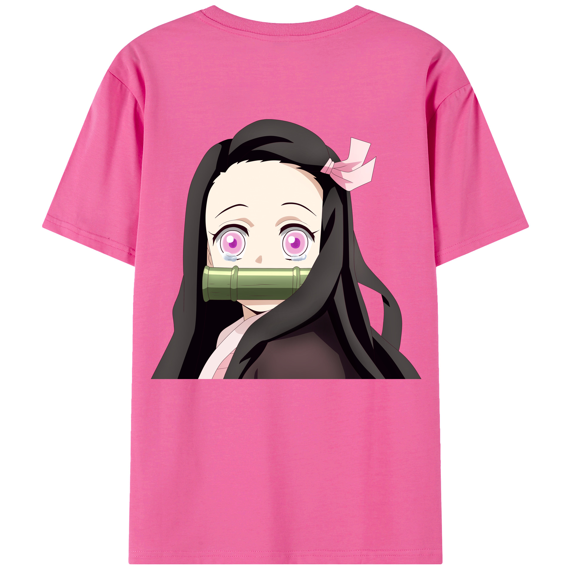 （画像用） 鬼滅の刃（きめつのやいば）竈門 禰󠄀豆子／かまど ねずこ Kamado Nezuko レディース半袖Tシャツ(バックプリント)